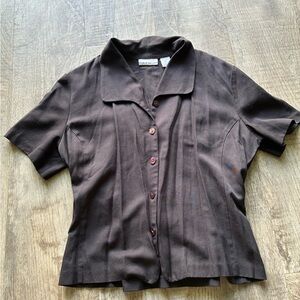 Croft & Barrow Dark Brown Button-Down Shirt